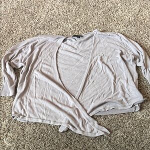 Simply Vera Vera Wang Light Gray Open Cardigan